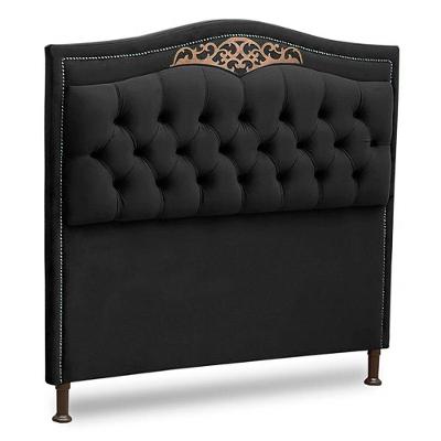 Cabeceira Estofada Cama Box Casal Belize 140Cm Chumbo