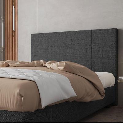 Cabeceira Estofada Casal King Size 195 Cm Marte Linho Skybox Preto