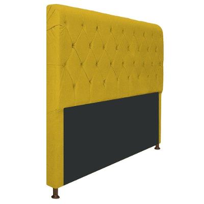 Cabeceira Cristal 160 Cm Queen Size C Capitonê Suede Amarelo