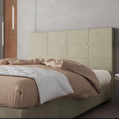 Cabeceira Estofada Casal King Size 195 Cm Marte Veludo Skybox Bege