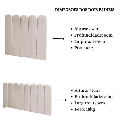 Cabeceira Painel Cama Casal Box Nuvem Suede Sandy 140 Cm :bege