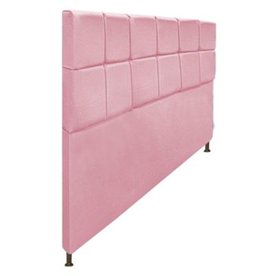 Cabeceira Damares 195Cm King Size Com Botonê Suede Rosa Bebê