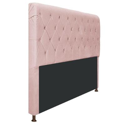 Cabeceira Cristal 195 Cm King Size Com Capitonê Suede Rosê