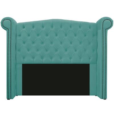 Cabeceira Veneza 140 Cm Casal Suede Azul Tiffany
