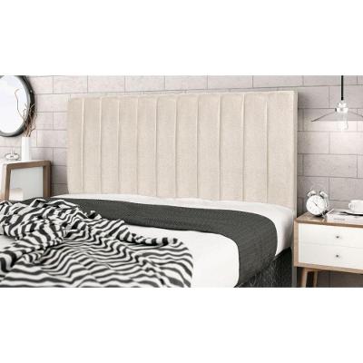 Cabeceira Cama Box King 195 Cm Carla Suede Bege E Frame