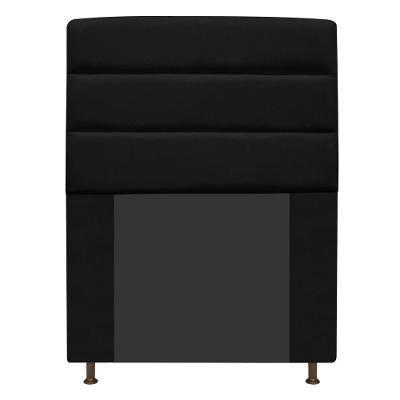 Cabeceira Turim 90 Cm Solteiro Suede Preto