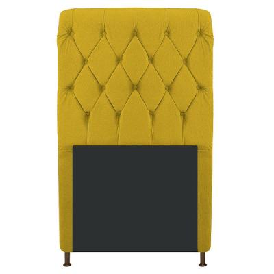 Cabeceira Cristal 100 Cm Solteiro Com Capitonê Suede Amarelo