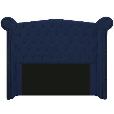 Cabeceira Veneza 140 Cm Casal Suede Azul Marinho