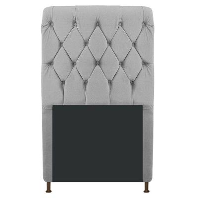 Cabeceira Cristal 100 Cm Solteiro Com Capitonê Suede Cinza