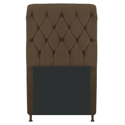 Cabeceira Cristal 100 Cm Solteiro Com Capitonê Suede Marrom