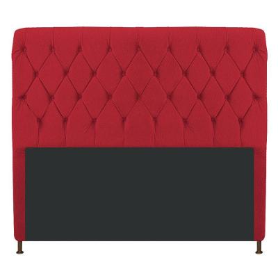 Cabeceira Cristal 160 Cm Queen Size Com Capitonê Suede Vermelho