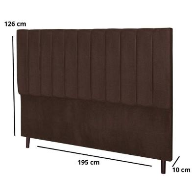 Cabeceira Cama Box King 195 Cm Carla Suede Marrom E Frame
