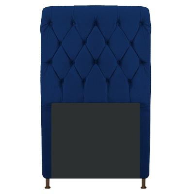 Cabeceira Cristal 100Cm Solteiro Capitonê Suede Azul Marinho
