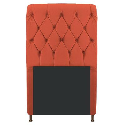 Cabeceira Cristal 100Cm Solteiro C Capitonê Suede Terracota
