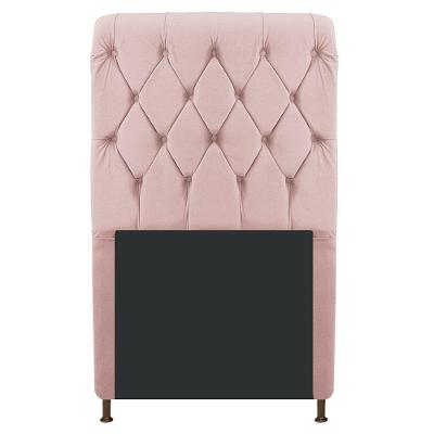 Cabeceira Cristal 100 Cm Solteiro Com Capitonê Suede Rosê