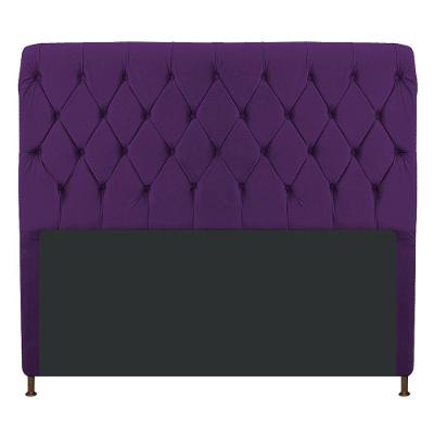 Cabeceira Cristal 160 Cm Queen Size Com Capitonê Suede Roxo