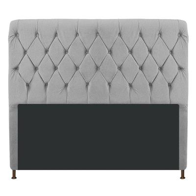 Cabeceira Cristal 160 Cm Queen Size Com Capitonê Suede Cinza