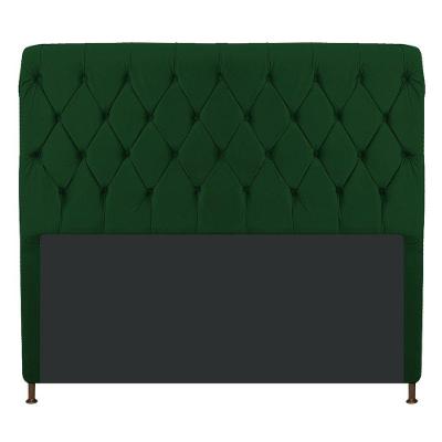 Cabeceira Cristal 160 Cm Queen Size Com Capitonê Suede Verde