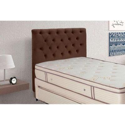 Cabeceira Cama Box Estofada Solteiro Solteiro Embaixatriz Plus Suede Marrom Chocolate - Simbal