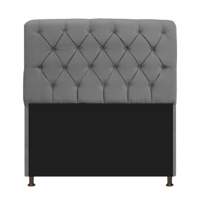 Cabeceira Estofada Lady 160 Cm Queen Size Com Capitonê Suede - Doce Sonho Móveis Cinza