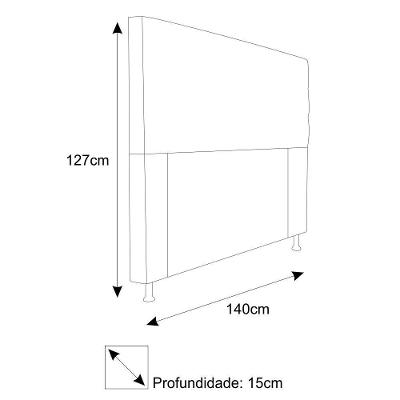 Cabeceira Turim 140 Cm Casal Suede Bordô