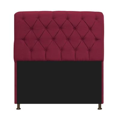 Cabeceira Estofada Lady 140 Cm Solteiro Com Capitonê Suede - Doce Sonho Móveis Bordô