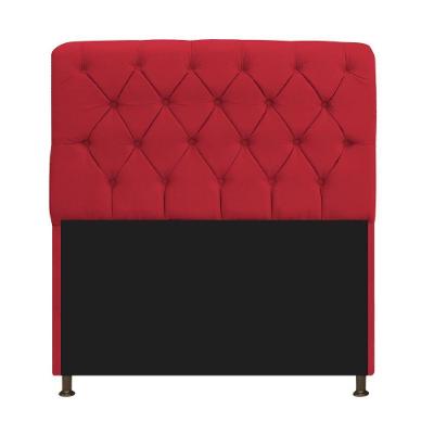 Cabeceira Estofada Lady 140 Cm Solteiro Com Capitonê Suede - Doce Sonho Móveis Vermelho