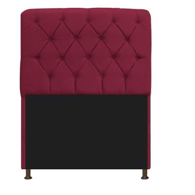 Cabeceira Estofada Lady 90 Cm Solteiro Com Capitonê Suede - Doce Sonho Móveis Bordô