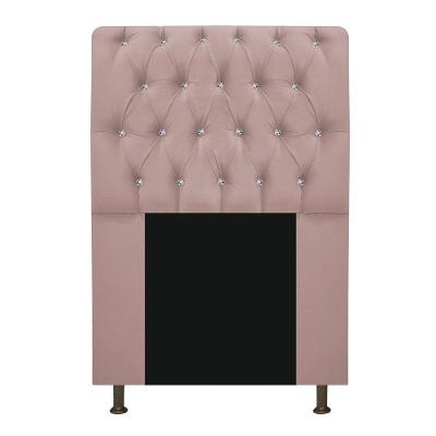 Cabeceira Lady Com Strass 90 Cm Queen Size Suede Cor Rosê
