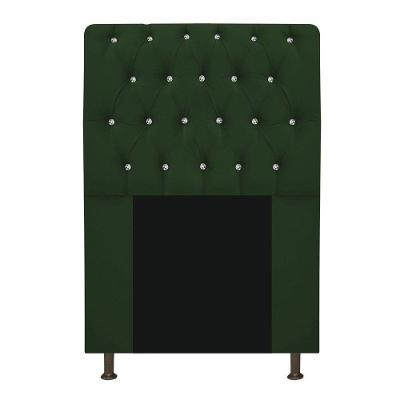 Cabeceira Lady Com Strass 90 Cm Queen Size Suede Cor Verde
