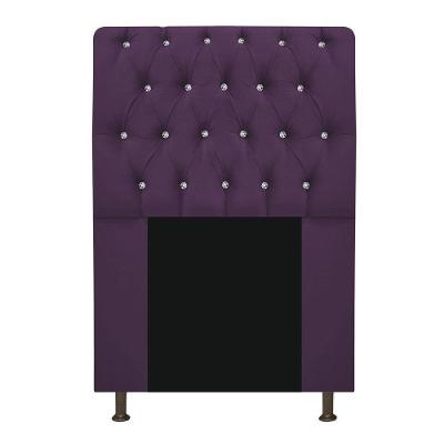 Cabeceira Lady Com Strass 90 Cm Queen Size Suede Cor índigo