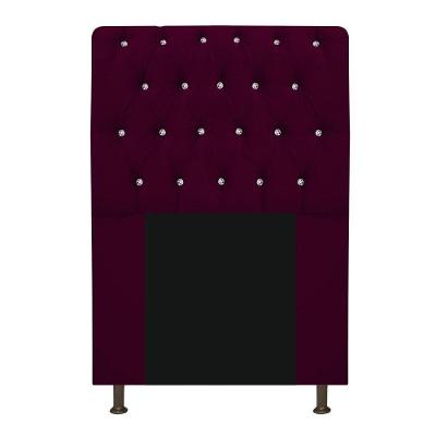Cabeceira Lady Com Strass 90 Cm Queen Size Suede Cor Bordô