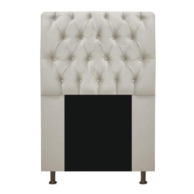 Cabeceira Lady Com Strass 90 Cm Queen Size Suede Bege