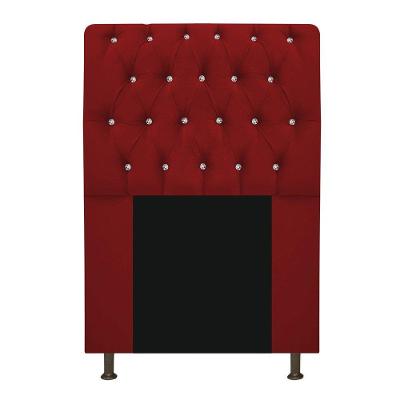 Cabeceira Lady Com Strass 90 Cm Queen Size Suede Vermelho