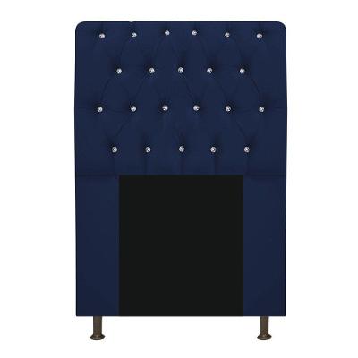 Cabeceira Lady Strass 90 Cm Queen Size Suede Azul Marinho