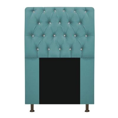 Cabeceira Lady Strass 90 Cm Queen Size Suede Azul Turquesa