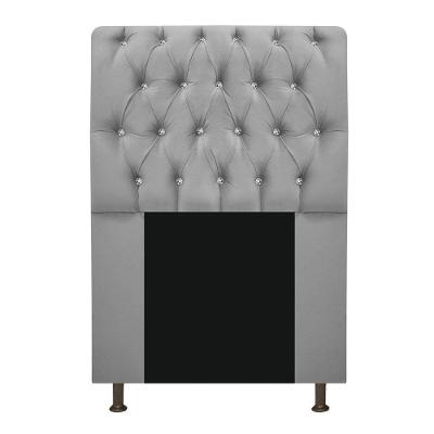Cabeceira Lady Com Strass 90 Cm Queen Size Suede Cor Cinza
