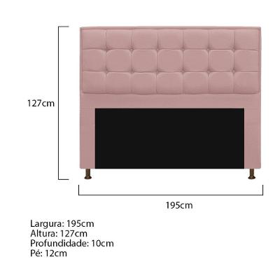 Cabeceira Copenhague 195 Cm King Size Suede Rosê