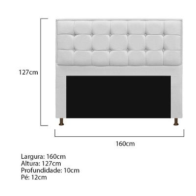 Cabeceira E Calçadeira Copenhague 160 Cm Queen Size Corano Branco