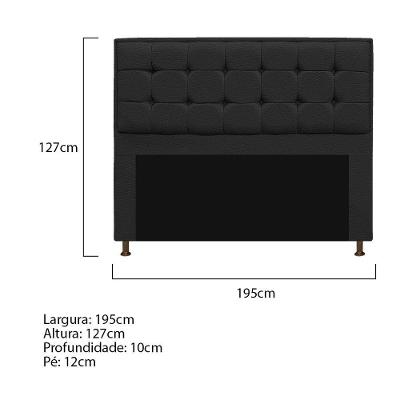 Cabeceira E Calçadeira Copenhague 195 Cm King Size Corano Preto