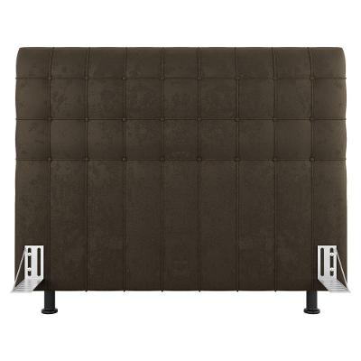 Cabeceira Cama Box Casal Queen Size Dahlia 160Cm Com Frame Suede Marrom - Abmaza