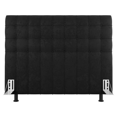 Cabeceira Cama Box Casal Queen Size Dahlia 160Cm Com Frame Suede Preto - Abmaza