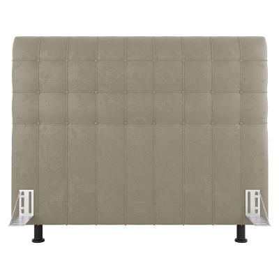 Cabeceira Cama Box Casal Queen Size Dahlia 160Cm Com Frame Suede Bege - Abmaza