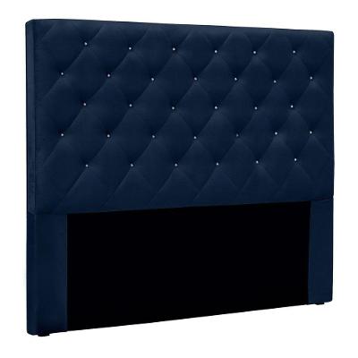 Cabeceira Casal 1,40m Toledo Suede - Pallazio Cor Azul Marinho