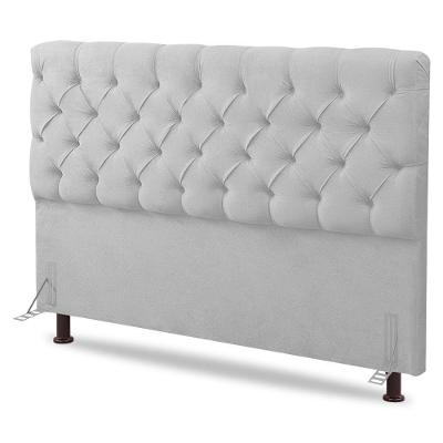 Cabeceira Cama Box Casal Queen Size Lylla 160cm Capitonê Com Frame Sintético Branco - Desk Design