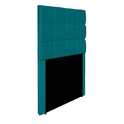 Cabeceira Estofada Manchester 90 Cm Solteiro Suede - Adj Decor Cor Azul Turquesa