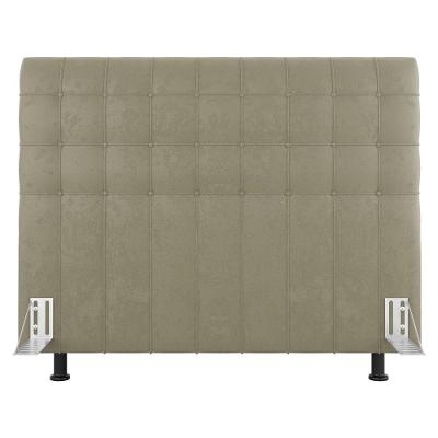 Cabeceira Cama Box Casal Queen Size Dahlia 160Cm Com Frame Sintético Bege - Abmaza