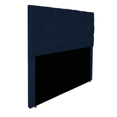 Cabeceira Estofada Manchester 140 Cm Casal Suede - Adj Decor Cor Azul Marinho