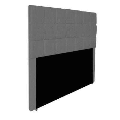 Cabeceira Estofada Manchester 140 Cm Casal Linho - Adj Decor Cor Cinza Escuro