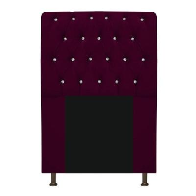 Cabeceira Estofada Lady Com Strass 90 Cm Queen Size Suede - Doce Sonho Móveis Bordô